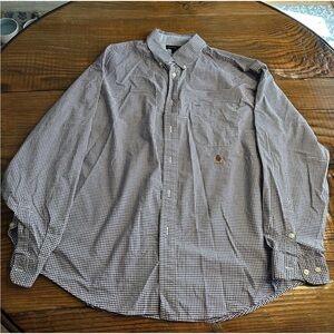 Tommy Hilfiger Mens XL Classy Casual Blue Check Long Sleeve Button Down Shirt